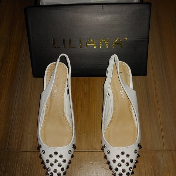 Liliana white studded heels - Picture 2 of 5